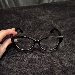 Cc Elegant Black Cat-Eye Glasses